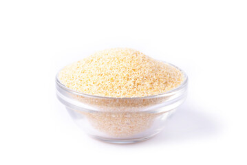 dry garlic granules in white natural spice