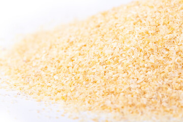 dry garlic granules in white natural spice