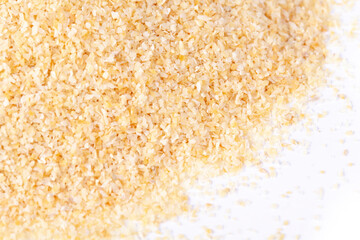 dry garlic granules in white natural spice
