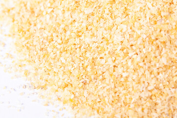 dry garlic granules in white natural spice