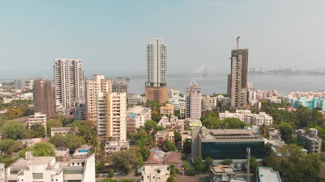 Bandra Worli Sea Link and City Landscape View of Bombay/Mumbai and during 2020 lockdown