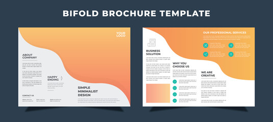 Bifold Business vector template. Brochure design, cover modern layout, annual report, poster, flyer in A4 with colorful shapes for tech, science, market with light background