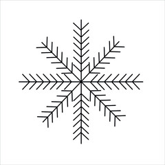 Hand drawn Snowflake Lineart Design, Icon