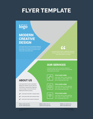 Corporate Flyer Layout with Colorful Elements