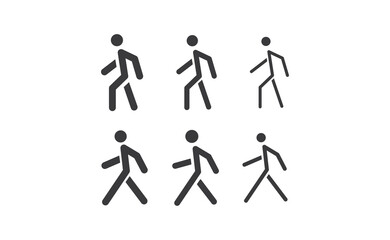 Person walking vector icon. Human figure walk sign.