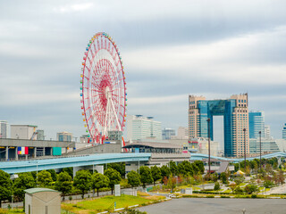 odaiba cityscape, Tokyo, Japan, ferris wheel