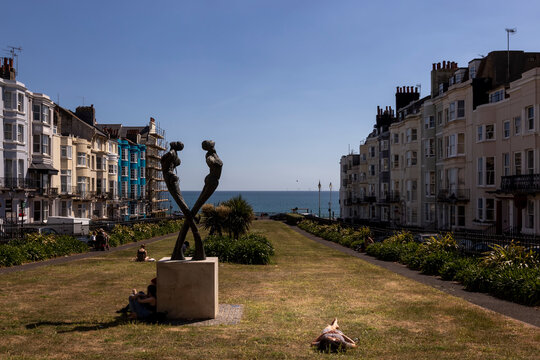 girl lazing in the sun in Brighton