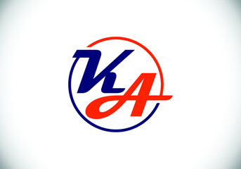 Initial Monogram Letter K A Logo Design Vector Template. K A Letter Logo Design