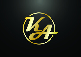 Initial Monogram Letter K A Logo Design Vector Template. K A Letter Logo Design