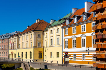 Colorful renovated tenement houses of historic New Town quarter - Nowe Miasto - along Podwale street in Warsaw, Poland © Art Media Factory