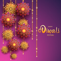 Happy Diwali Festival / Festival of lights / Vector illustration
