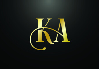 Initial Monogram Letter K A Logo Design Vector Template. K A Letter Logo Design