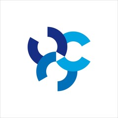 Logo vector C monogram modern letter  CCC mockup elegant business card emblem design template