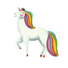 watercolor illustration with a magic unicornl