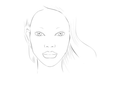 blank female face template
