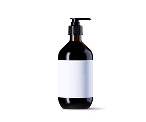 Cosmetic pump bottle isolated on white background. 3d rendering illustration. Clipping path included.