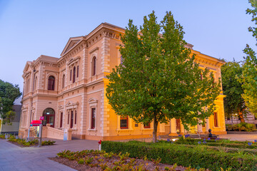 Sunset view of state library in Adelaide, Australia
