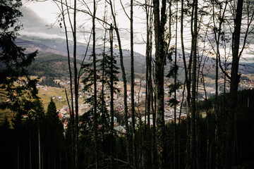 Ski resort in autumn before the rain