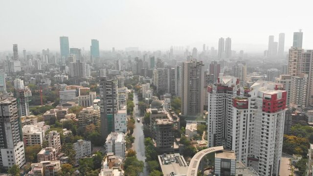 City landscape view of Bombay/Mumbai City during 2020 lockdown