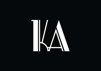Initial Monogram Letter K A Logo Design Vector Template. K A Letter Logo Design