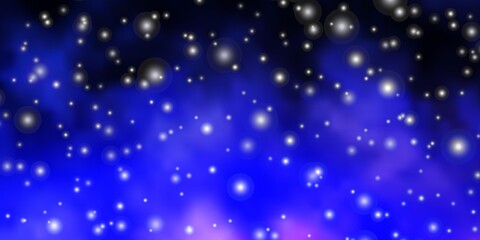 Fototapeta premium Dark Purple vector pattern with abstract stars. Blur decorative design in simple style with stars. Pattern for wrapping gifts.