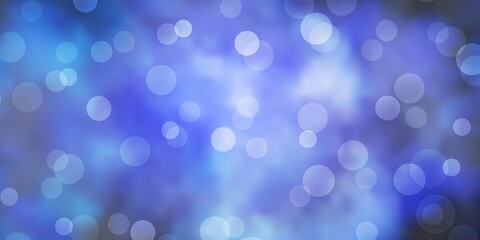 Fototapeta premium Dark Pink, Blue vector backdrop with dots. Abstract colorful disks on simple gradient background. Pattern for business ads.