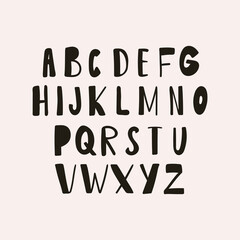Handdrawn alphabet for your banners or invitations. Vector set of letters. Unique design.