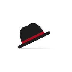 Hat logo label design. Classic cap signage. Vector illustration