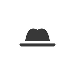 Hat logo label design. Classic cap signage. İsolated Vector illustration
