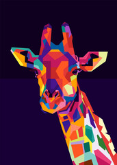 Pop art Giraffe illustration. Creative animals art