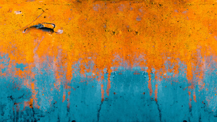 Rust Background - Blue orange rustic abstract concrete stone metal steel texture (complementary...