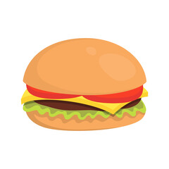 cheeseburger isolated on white background, vector illustration