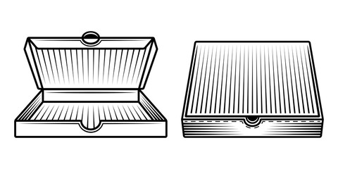 Cardboard boxes for pizza vector objects