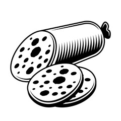 Salami sausage vector object or design element