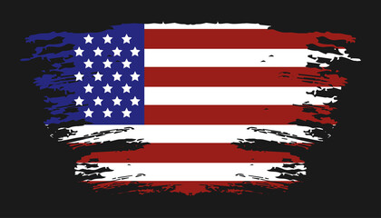 American flag grunge texture background. Vector illustration.