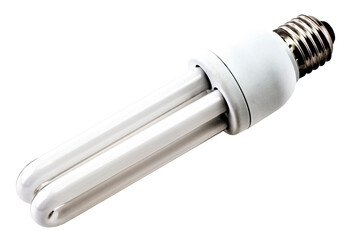 Energy saving bulb isolated on white background close up view
