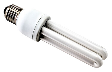 Energy saving bulb isolated on white background close up view