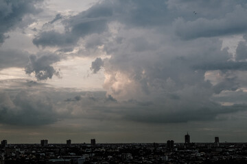 Fototapeta na wymiar Background of dark clouds on a rainy day
