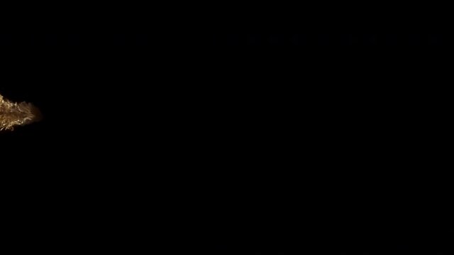 A set of violent 4K flamethrower fireballs being shot across the frame against black screen. 