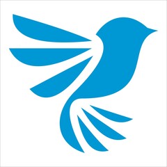 blue bird flying logo designs element vector illustrations

