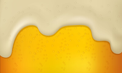 Cool liquid drink.Vector illustration of realistic light or dark beer.