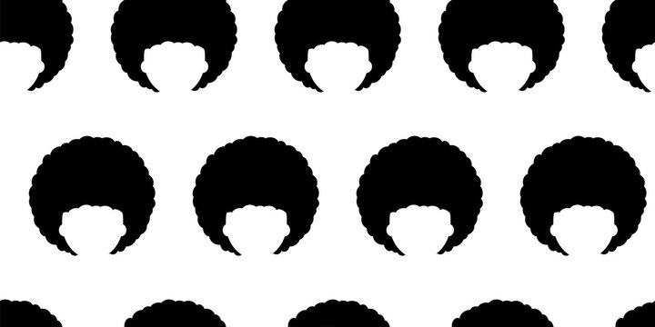 seamless pattern with people with afro hairstyle on white background. black lives matter