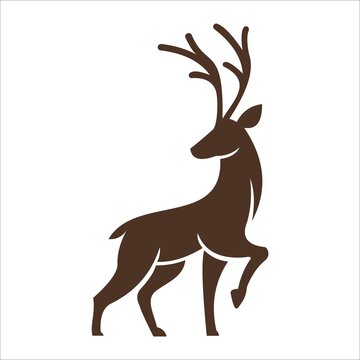 silhouette deer logo vector illustration