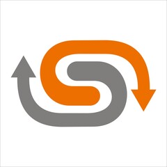 Letter S Arrow Logo Design Vector
