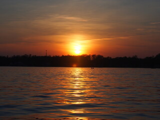 Fototapeta premium Outdoor Recreation on Lake Canoeing