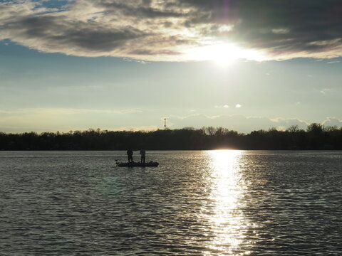 Michigan Residents Enjoying Outdoor Recreation On The Lake During Stay At Home Orders