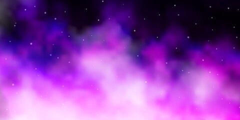 Light Purple vector background with small and big stars. Colorful illustration in abstract style with gradient stars. Pattern for wrapping gifts.