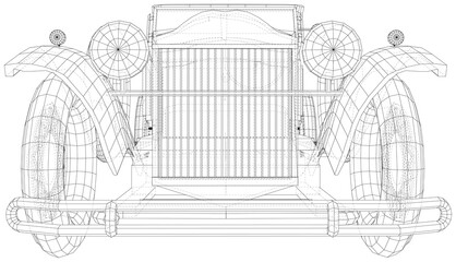 Retro car. Vintage car Vector Illustration of car. The layers of visible and invisible lines are separated. EPS10 format.