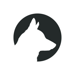Border Collie Dog Symbol Icon Round Flat Vector Art Design Color Circle 