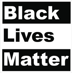Black Lives Matter slogan after killing by a racist act in the united states on black vector background.